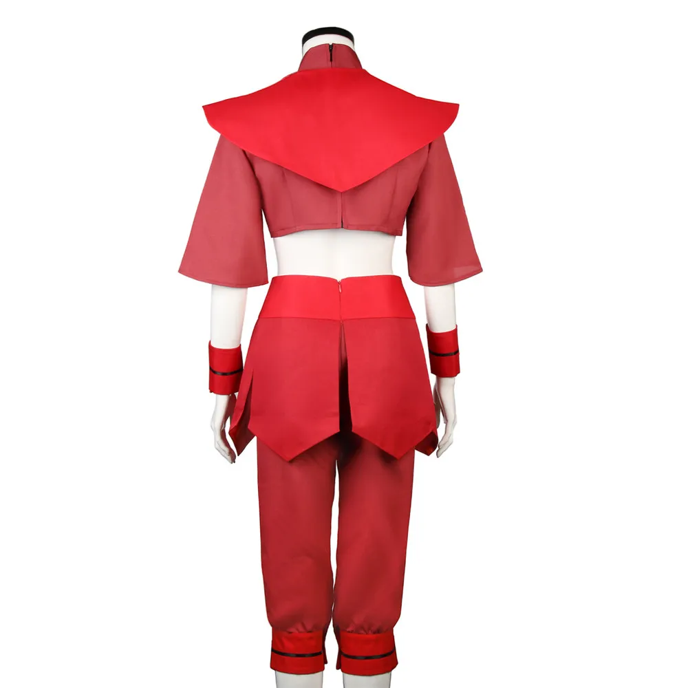 Avatar The Last Airbender Ty lee Cosplay Costume Red Uniform Suit for Women Halloween Cosplay Outfits (5)