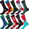 Big Size 20 Pcs=10 pairs/Lot Christmas Colorful Combed Cotton Socks Men Casual Fashion Autumn Crew Socks Funny Happy Men Socks ► Photo 2/6