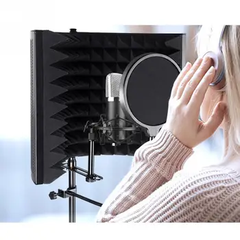 

Foams Panel Sound Absorber Studio Recording Foldable Filter Microphone Noise Reduction Professional Windscreen Isolation Shield