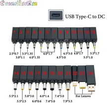 

1pc 24model PD Adapter Plug Converter USB Type C Female to 7.4 x 5.0mm 5.5 x 2.5mm Male Laptop DC Plug Jack Connector For Lenovo