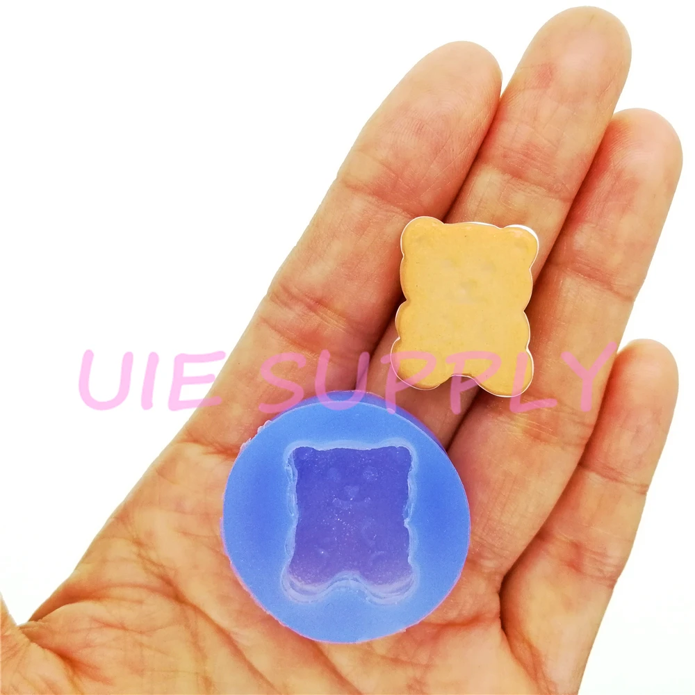 QYL484U 22.3mm x 18.2mm Cute Bear Cookie Silicone Mold Fondant Cake Decoration Candy Chocolate Biscuit Resin Clay Art Earrings | Дом и сад