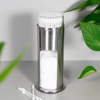 

Creative Storage Rack Cotton Swab Storage Box Stainless Steel Cleaning Cotton Bracket Bathroom Organizer Cotton Pad WJ923