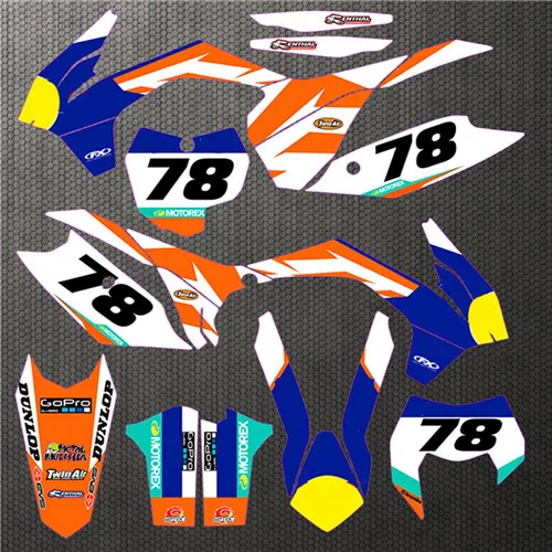 По индивидуальному заказу номер графика фоны наклейка для KTM 125 150 250 350 450 EXC excf XCW-/SX SXF XC XCF 2013-14
