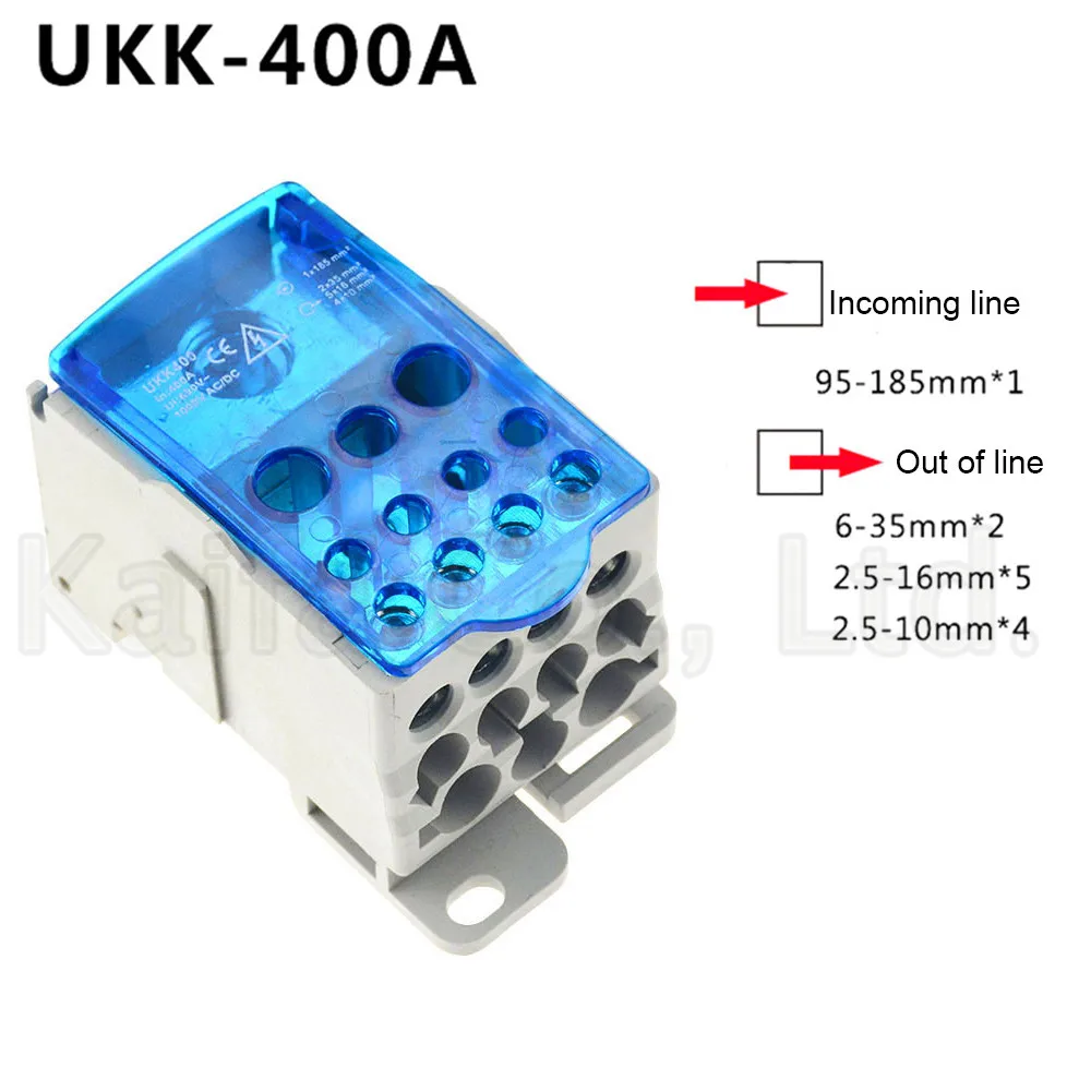 UKK80A 125A 160A 250A 400A 500A клеммный блок 1 во многих из din-рейку распределительная коробка Универсальный электрический провод разъем - Цвет: UKK400A