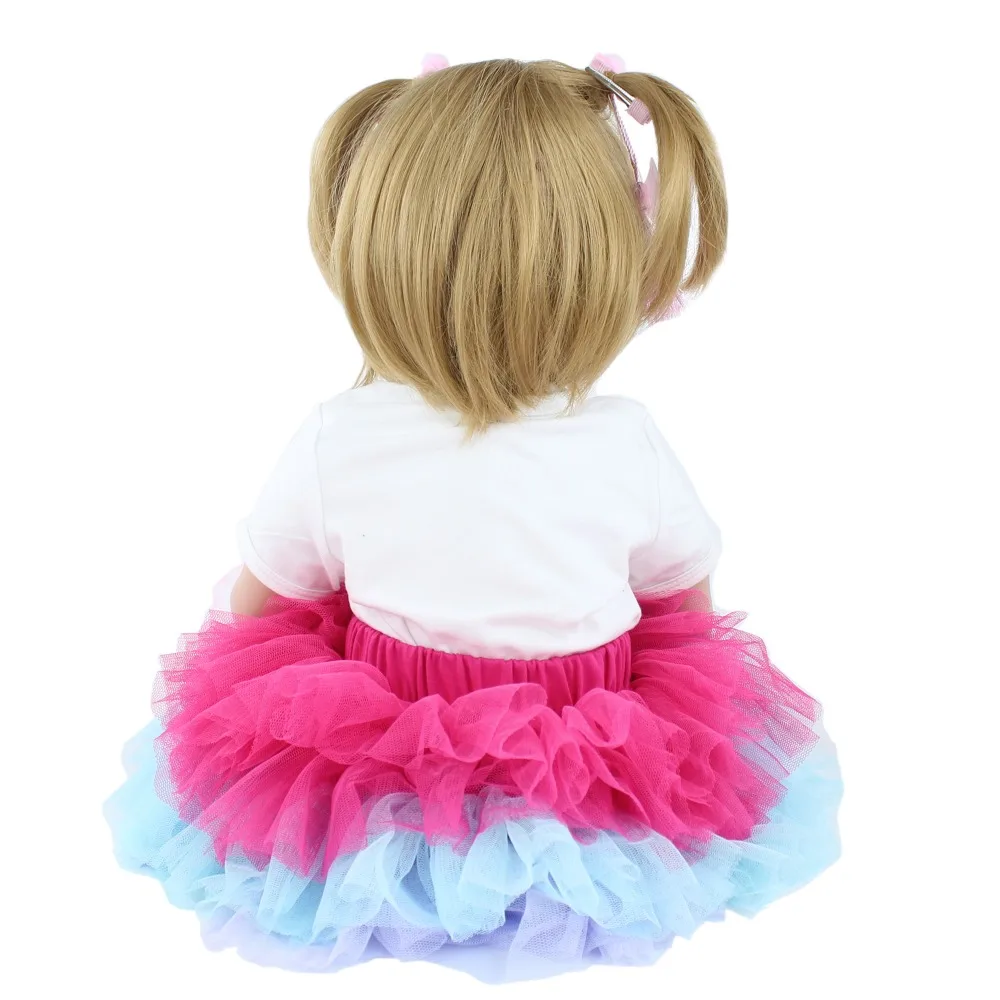 Специальное предложение 60 см силиконовая кукла реборн игрушки как настоящая принцесса блонд живой Bebe ребенок подарок на день рождения Dressup кукла для девочки