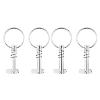 

4PCS 6.3mm Marine Grade Quick Release Pin with Ring for Boat Bimini Top Deck Hinge Marine Hardware