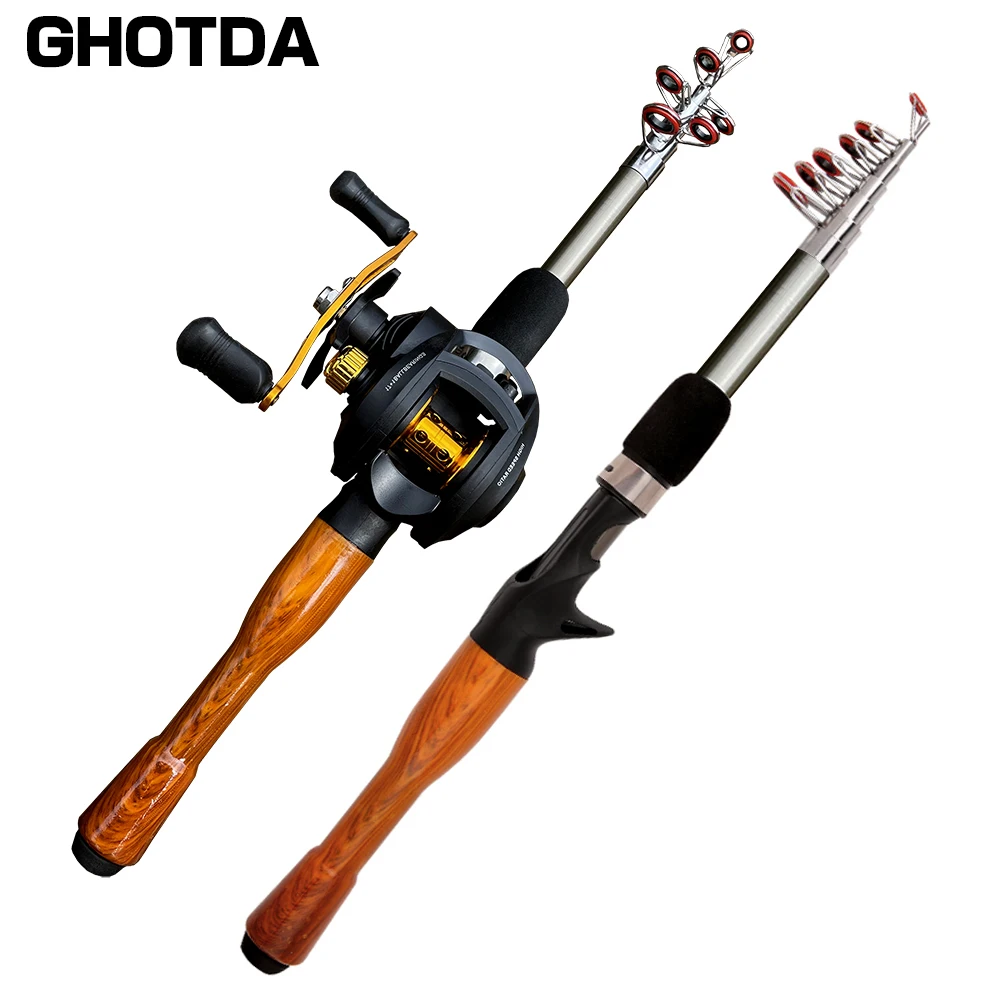 Portable Fishing Rod With Baitcaster Reel Combo Lure Fishing Rod