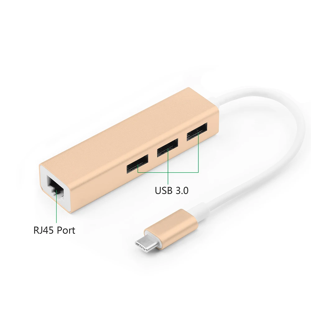 6 в 1 Многофункциональный USB 3,0 концентратор Тип C адаптер с HDMI RJ45 VGA порт для нового MacBook Pro/ Air 13 A1932/huawei/Xiaomi - Цвет: 1383-Gold