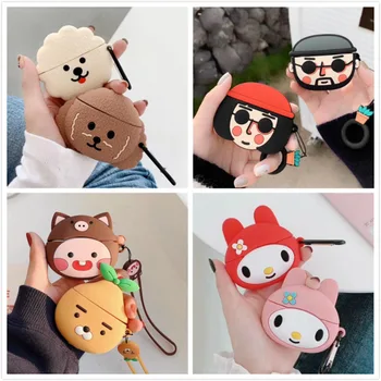 

3D Earphone Case For Airpods Pro Case Silicone Whale Cat Cartoon Headphone/Earpods Cover For Apple Air pods Pro 3 Case Keychain