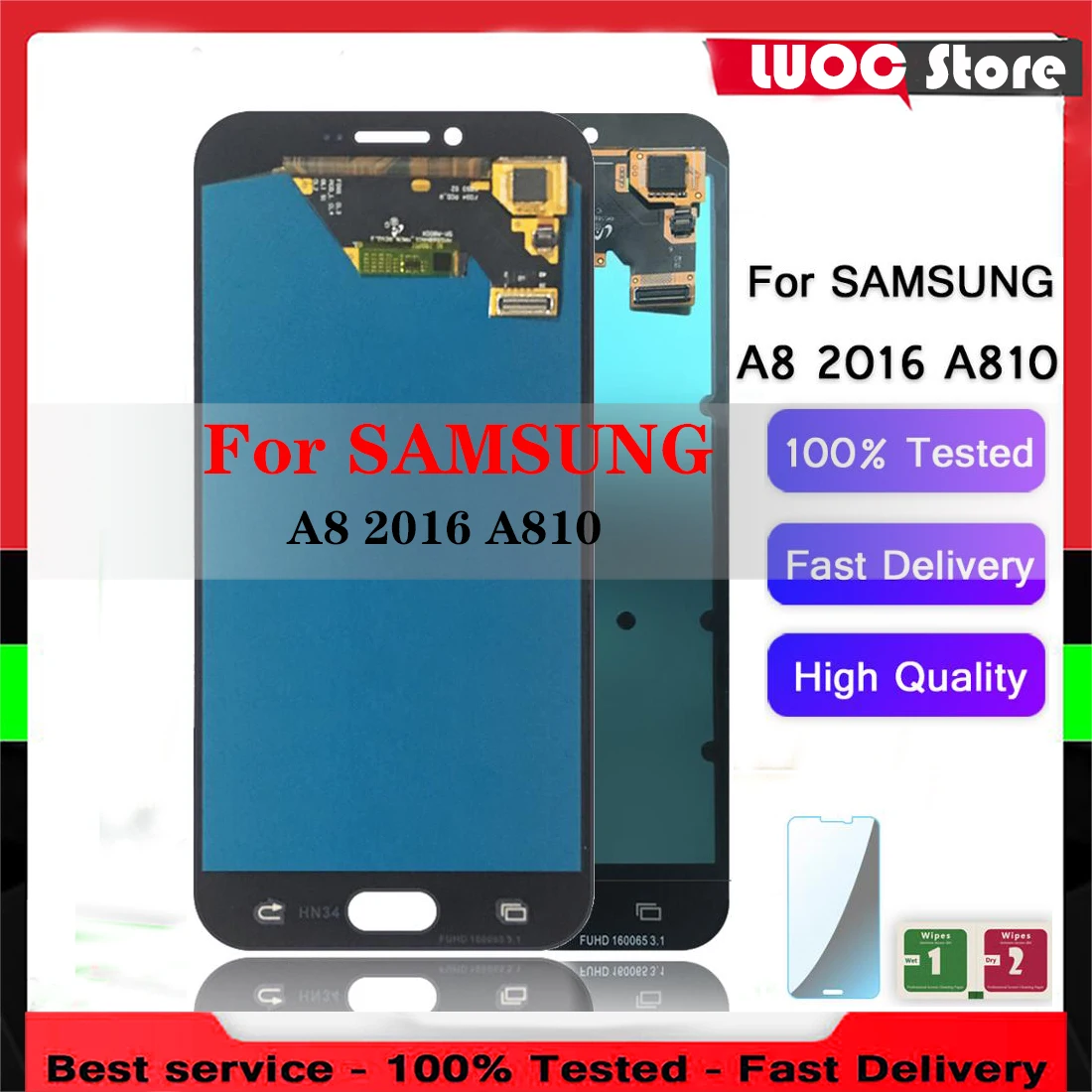 ЖК-дисплей AMOLED для Samsung Galaxy A8 2016 A810 A810F сенсорный экран с дигитайзером запасные