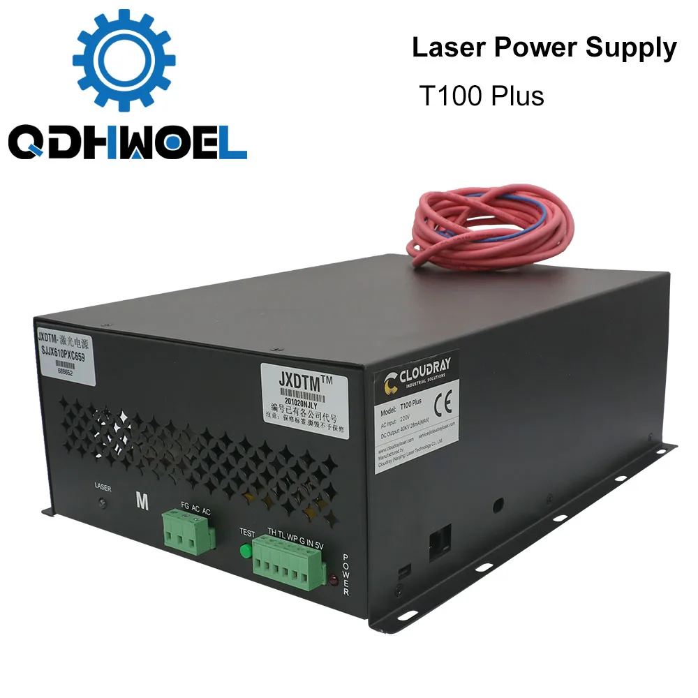 QDHWOEL 80W-100W CO2 Laser Power Supply Source for Engraving Cutting Machine HY-T100 T / W Plus Series Long Warranty | Инструменты