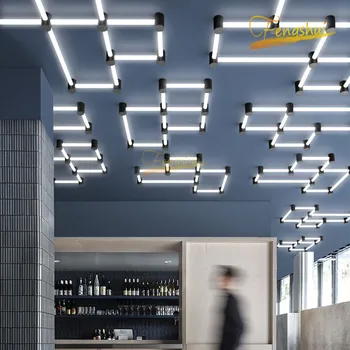 

Modern LED Aluminum Ceiling Lamp Lighting Fixtures Nordic Strip Ceiling Light Office Bedroom Lights Living Room Lights Luminaria
