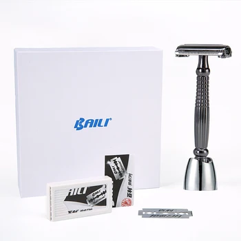 

YMH SKU2916 Bailey unscrewing type lengthened handle manual double-sided shaver with base