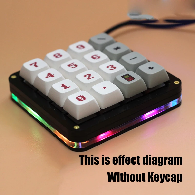 Teclado de Programação Nova Troca Quente Teclas Teclado Mecânico Acrílico Gateron Interruptor Rgb Backlight Macro Personalizar Qmk 16 - Imagem 2