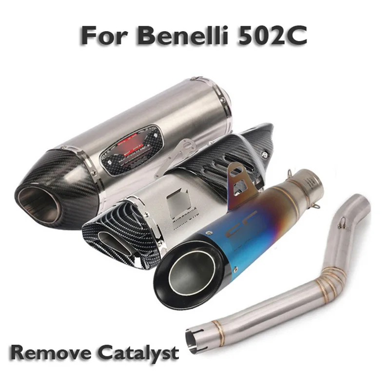 

Slip on Motorcycle Exhaust Muffler Escape Mid Exhaust Connecting Tube Modified Link Pipe for Benelli 502C