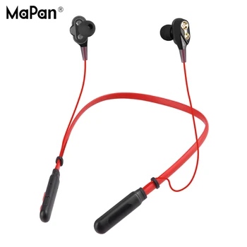 

Neckband Wireless Bluetooth Earphone MaPan HiFi HD Handsfree 9MM Speaker Double Moving mini sports TWS Stereo Music Earbuds