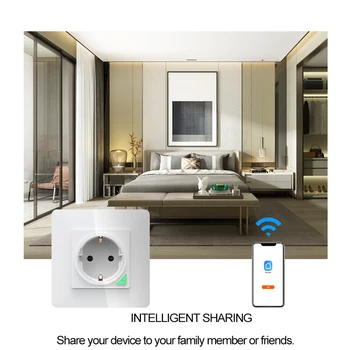 

Wall Smart Socket Timing Function EU Plug In and Play Work Google/Amazon/Alexa Light WIFI Smart Home Socket Voice Control