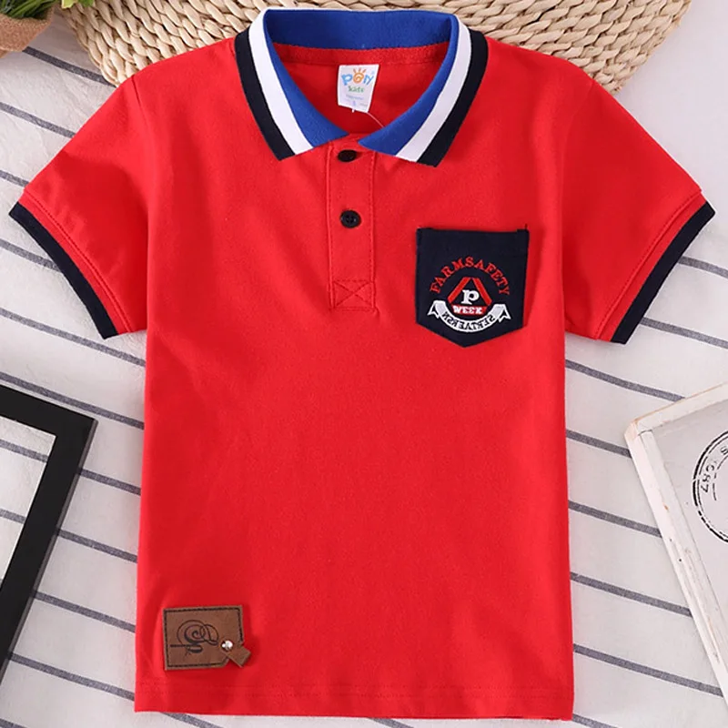 

Summer Child Clothing Letter Print Cotton Kids Boys Collar Polo Shirt Lapel Short Sleeve Tops Baby Boy Sprots Shirts Tee Clothes