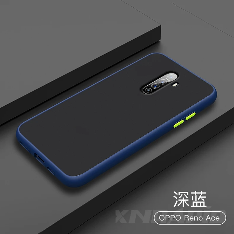 Blue Матовый полупрозрачный чехол для OPPO Realme X2 Pro XT Reno Ace чехол с силиконовой рамкой жесткая задняя крышка противоударный чехол Coque - Цвет: Blue