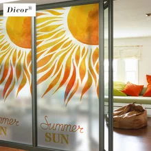 DICOR статическая клейкая матовая непрозрачная витражная наклейка оконная пленка декоративная конфиденциальная цифровая печать BLT650 красное солнце на заказ