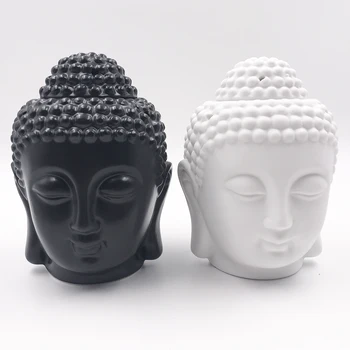 

Oil Burner Buddha Head Aroma Essential Ceramic Aromatherapy Diffuser Indian Tibetan Incense Burner buddhist supplies LLC028