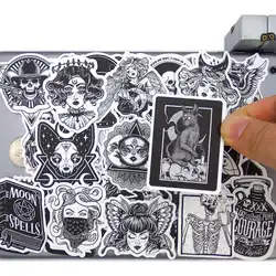 Autocollants de téléphone, 50 pièces, crâne amusant, elfes, sorcières, filles, motif artistique gothique, ordinateur portable, guitare, bagages, Skateboard, moto, voiture 