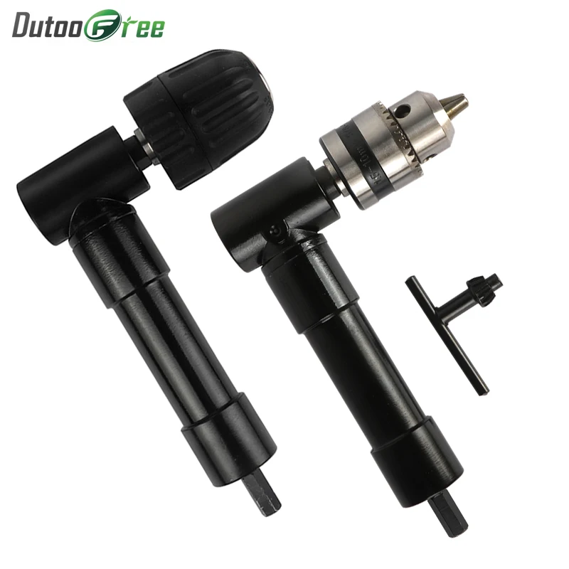 90° Electric Drill Adapter Angled Adapter Keyless Chuck Bend Extending Three-jaw Chuck Range 0.8-10mm Attachment Rotary Tools 90 degree right angle electric drill corner hex shank turning device bend extending three jaw chuck range woodworking