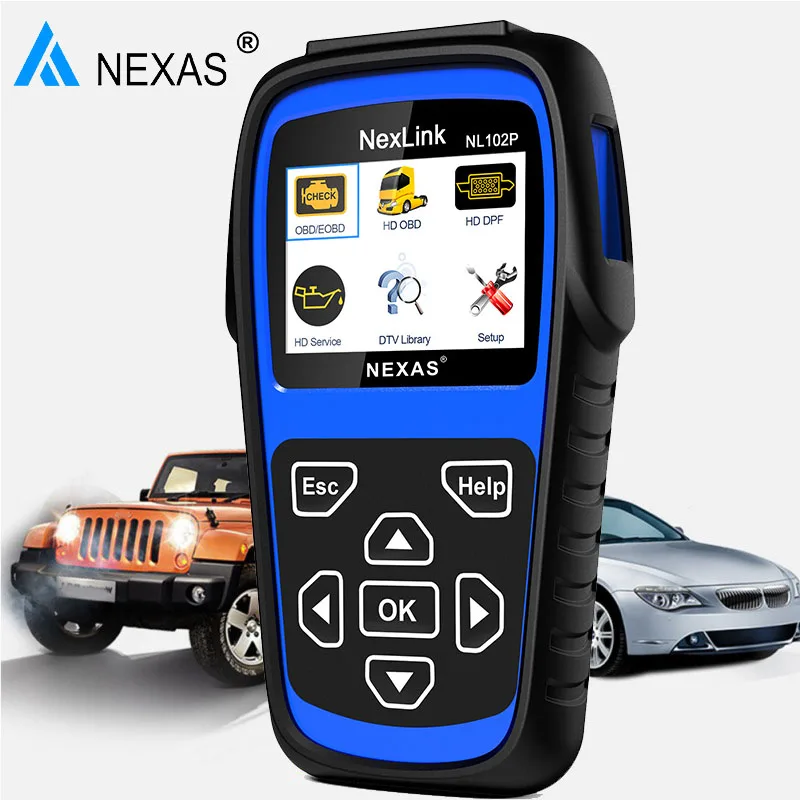 

Nexas NL102P OBD2 Car+Truck Scanner 2 in 1 Diesel Heavy Duty Trucks DPF Oil Light Reset ODB2 Automotive Scanner Car Diagnostic