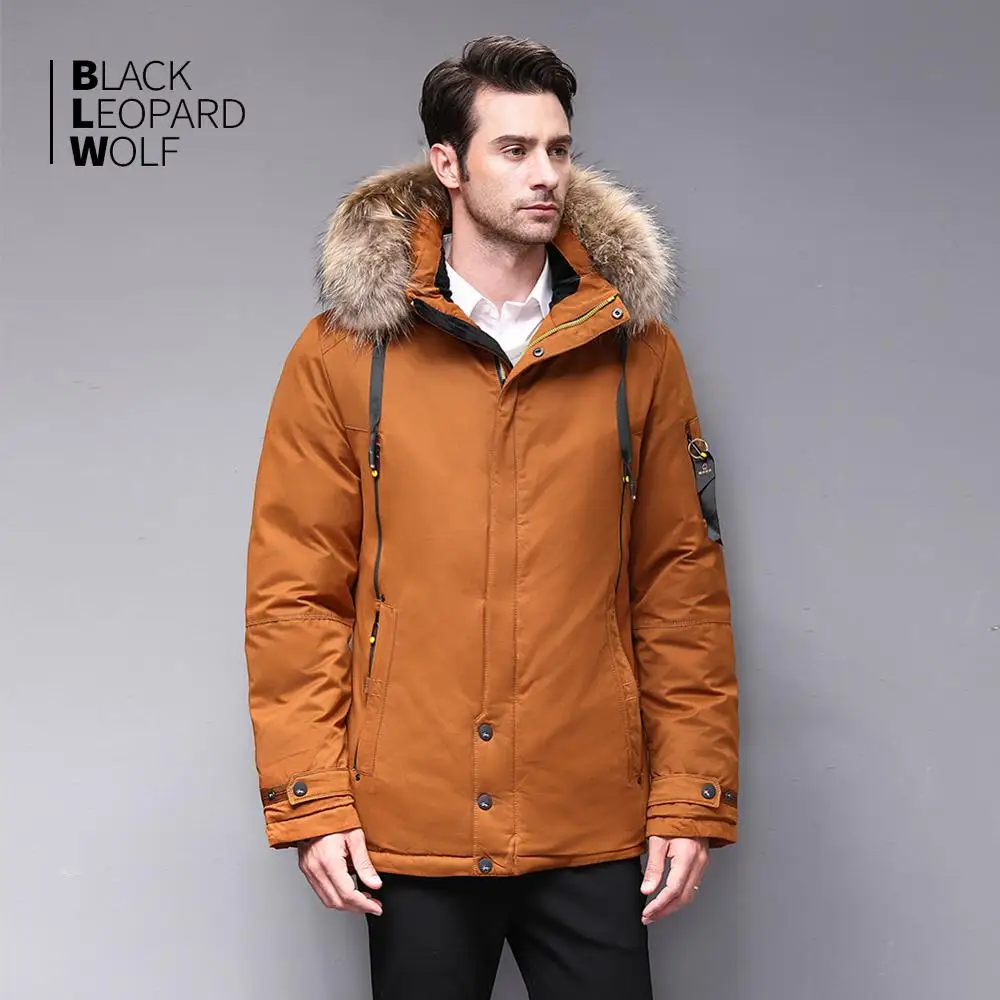 Blackleopardwolf Зимний мужской пуховик мужская парка толстое теплое ...