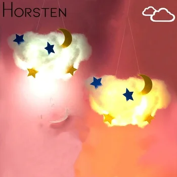 

DIY Handmade Cute Cotton Cloud Shape Lamp Hanging Night Light for Home Bedroom Holiday Wedding Xmas Light Decor Birthday Gift