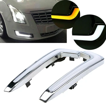 

Car Front Bumper LED Daytime Running Light DRL Fog Light with Turn Signal Indicator Lamp for Cadillac XTS 2013-2017