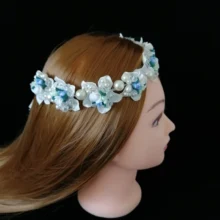 Для девочек в цветочек тиара, с украшением в виде кристаллов свадебная тиара, свадебные аксессуары, стразы тиара, стразы, платье для первого причастия, тиара, Marah для девочек в цветочек тиара