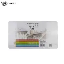 Профессиональный 72 цветных карандашей Набор Предварительно заточенных водорастворимых цветных карандашей с кистью защитный ящик для хранения