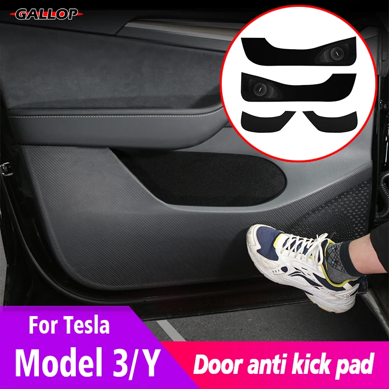 Car Door Anti Kick Pad Leather Protection Film For Tesla 2021 Model 3
