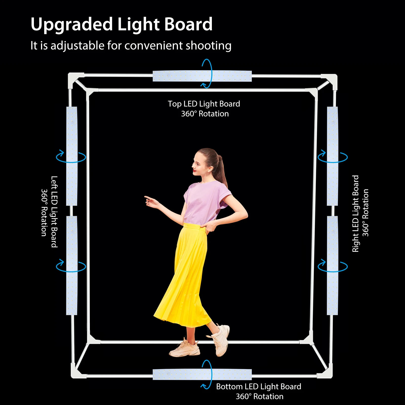 H5a6583f239a94e24ae6de6bdd1d012a9P Professional 200cm Photo Studio Box 6 LED Light Panels 240W 5500K Model Portrait Apparel Photo Lighting Shooting Tent Kit Mallzona