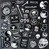 black White Expression Cloth Mend Decorate Iron On Patch Clothes Apparel Sewing Decoration Applique Sew On Patches For Clothing ► Photo 1/6