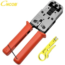 RJ45 Crimp Tool| 3-In one Rj11 Rj12 RJ9 Crimper for Crimping RJ-45 Connectors| Telephone Crystal Head| Cut and Strip Cables