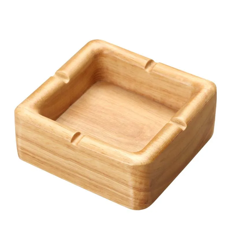 Retro Wooden Ashtray Creative Square Cigarette Cigar Ashtray Tobacco Ashtrays for Home Office Smoking Cigarette Accessories