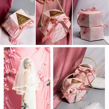 

New Creative Marble Gift Bag Box for Party Baby Shower Paper Chocolate Boxes Package/Wedding Favours candy Boxes
