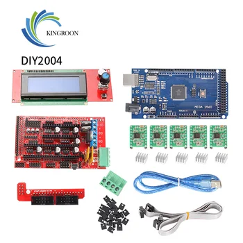 

KingRoon 2004 /12864 LCD Control Mainboard Kit Mega 2560 R3 RAMPS 1.4 Controller A4988 Stepper Driver Module For 3D Printer