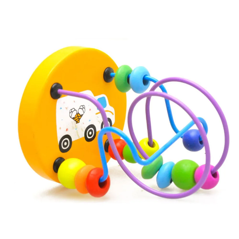 Educational Baby Kids Wooden Around Beads Toy kids Intelligence Toys Learning Education Baby Toys for children #B