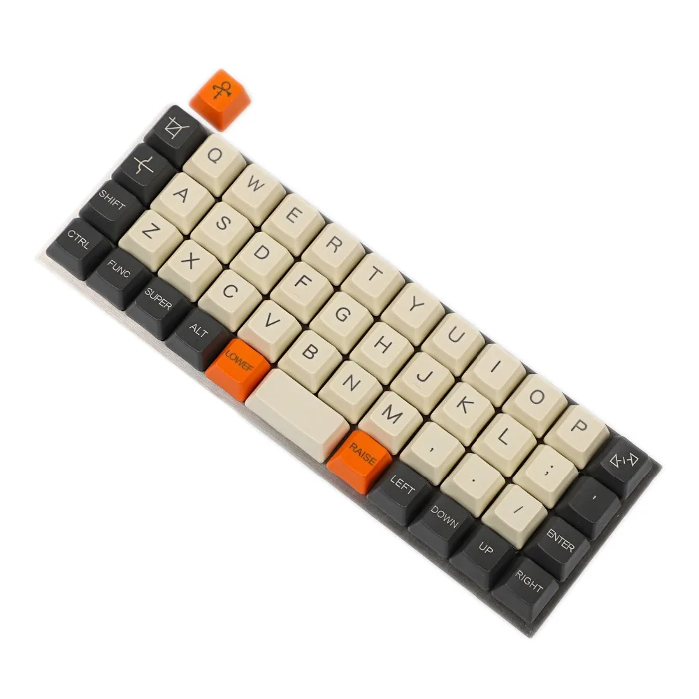 Carbono Branco Keycap gravado a laser, Planck
