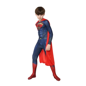 

Superhero Superman Man Of High Quality Boys 3D Print Steel Carnival Skin Tight Suit Halloween Cosplay Fancy Dress Party Costume