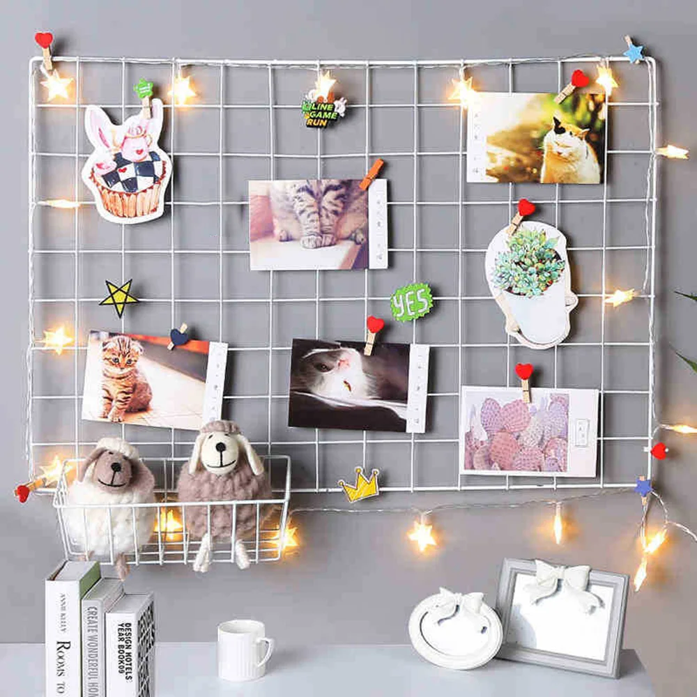 DIY Украшение железная стойка для хранения держатель открытки сетка фоторамка