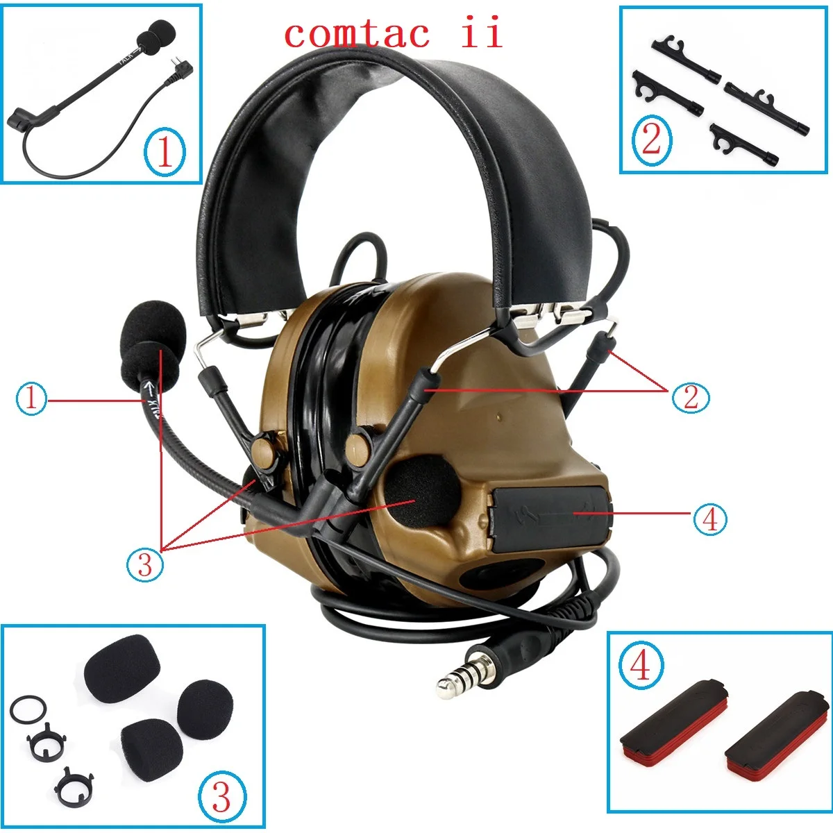 TACSKY Tactical Headset Comtac ii Headset Replacement Accessories Microphone, Microphone Sponge