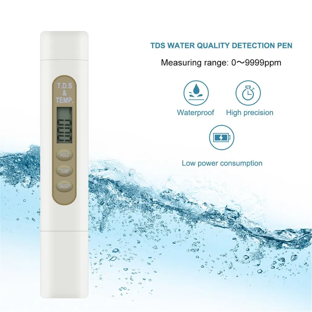 Portable Digital TDS/Temp Meter Detector Aquarium Water Quality Purity Tester Pen Filter Measuring Tool