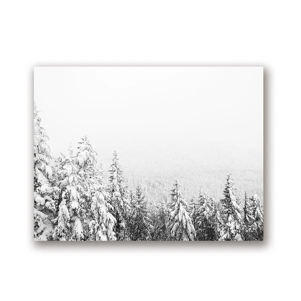 PH1893 Moose in Snow принт зимний Снежный художественный плакат на холсте картина деревенский Рождественский Декор для гостиной украшение для дома - Цвет: PH1893