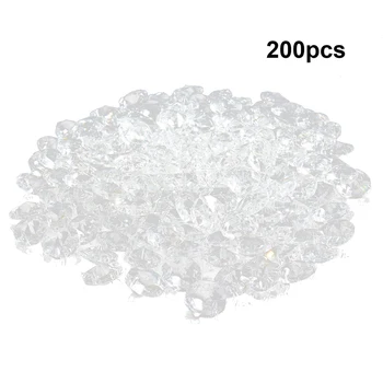 

200pcs/lot 14mm Clear Crystal Glass Beads Prisms Octagonal Beads Chandelier Part Home Decoration For Jewelry Making