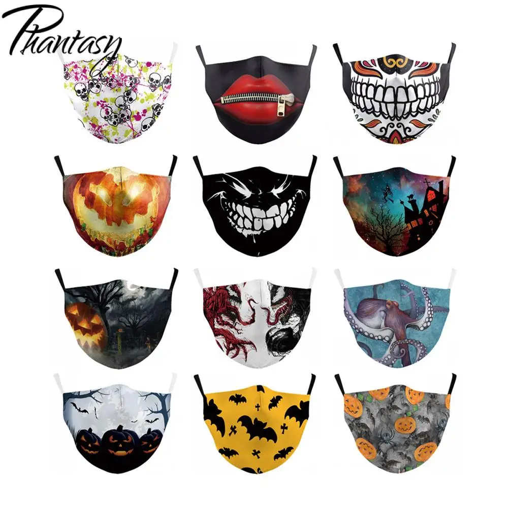 Детская Пылезащитная маска Phantasy PM2.5 для лица Хэллоуина с 3D рисунком черепа