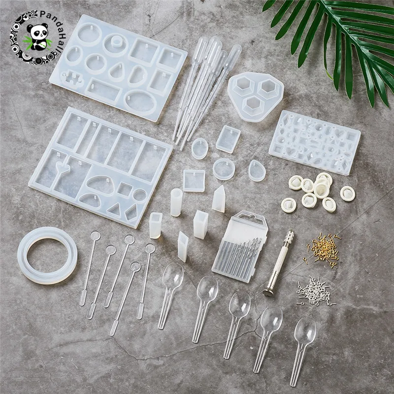 Pandahall 1 Набор DIY силиконовые формы с 304 пинцетом из нержавеющей стали/Железной Винтовой прищепкой для изготовления ювелирных изделий
